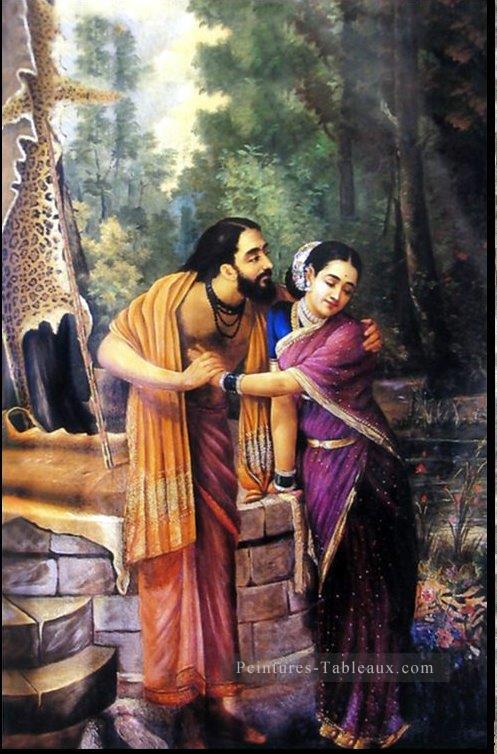 Ravi Varma Arjuna et Subhadra Peintures à l'huile